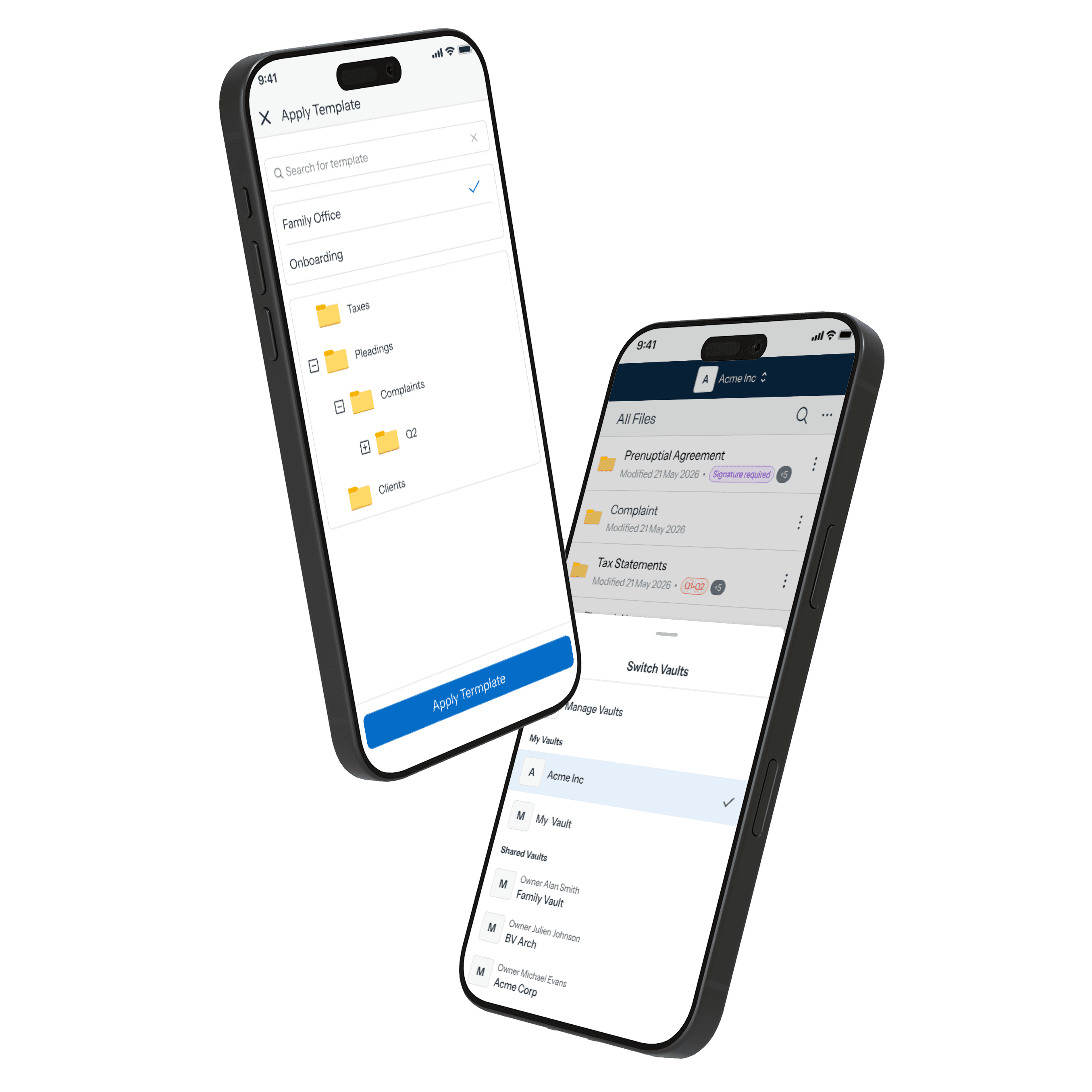 My Swiss Keeper dashboard — vault, files, contributors and activity
