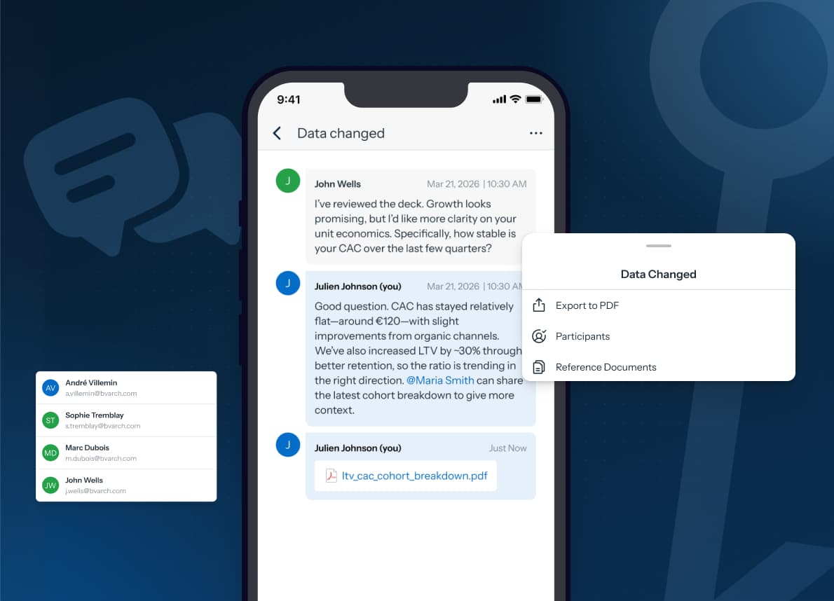 Document viewer with discussion thread